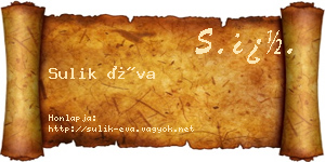 Sulik Éva névjegykártya