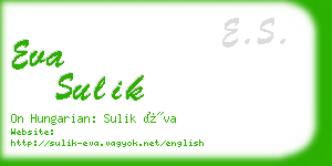 eva sulik business card